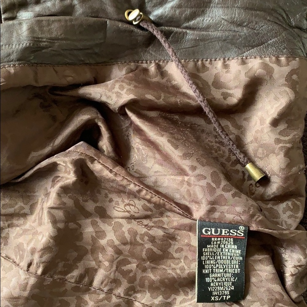 Guess | Jocelyn Leather Jacket Brown - Picture 6 of 7